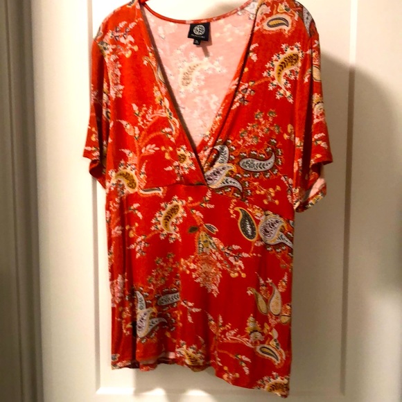 Fall color and print knit short sleeve - Picture 1 of 3